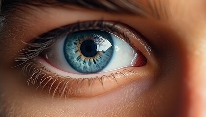 Fototapeta premium Beautiful blue eye close up