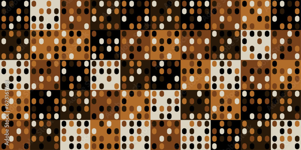 Leinwandbilder vector pattern from brown tiles for a seamless pattern. for print, seamless interior, wallpaper patt