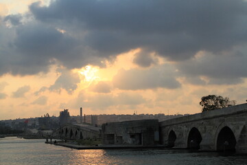 Life at sunset on Mimar Sinan Bridge