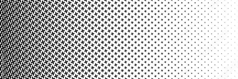 Poster horizontal black halftone of semicircle design for pattern and background.