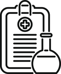 Flask result test icon outline vector. Medical lab. Data kit