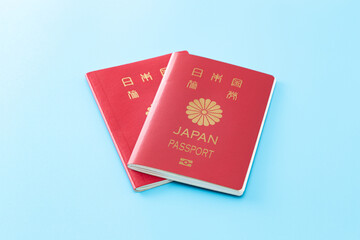 青背景に日本のパスポート