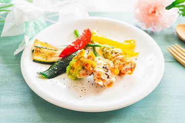 花ズッキーニのファルシ