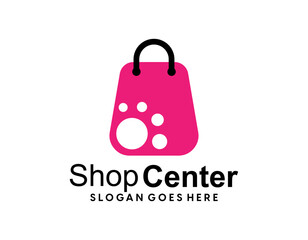 shop logo with bag icon for e commerce and store logo