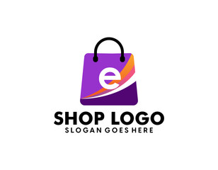 Online Shop Logo. Happy Shop Logo design vector