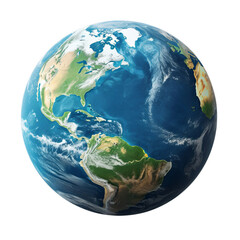 Earth planet isolated on transparent background cutout. High resolution. 