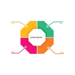 Circle infographic template with four steps or options, process chart, vector eps10 illustration
