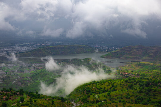 Neral region seen from Garbett Plateau, Matheran, Mumbai