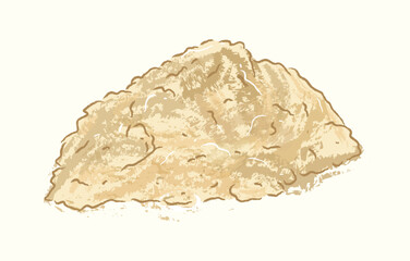 Ginger powder in ingredients illustration