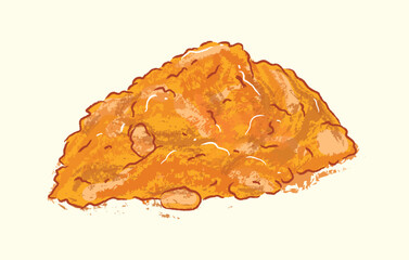 Turmeric powder in ingredients illustration