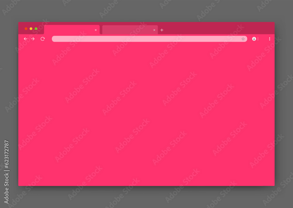 Poster the design of the web browser window in purple on a gray background. an empty website layout with a 
