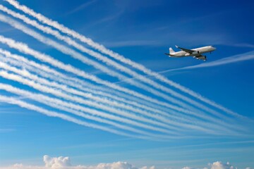 Aircraft Spraying Chemtrails: Atmospheric Phenomenon