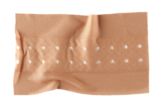 Adhesive bandage, sticky isolated on white, top view