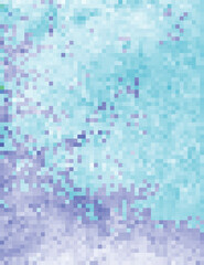 Pixel Art design - blurred background. Blue mosaic pattern. Vector clipart