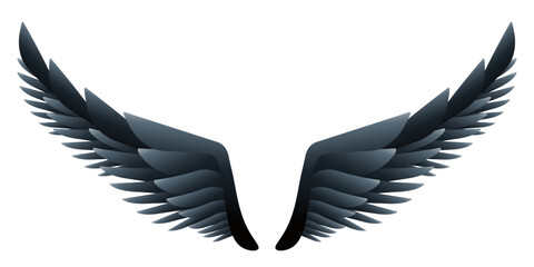 Fototapeta na wymiar Gradient angel wings isolated