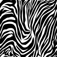 Hand drawn zebra skin retro seamless pattern