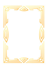 Abstract rectangle frame. Vertical rectangular golden frame.PNG with transparent background. 