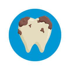 Dirty tooth vector illustration. Toothache icon sign symbol