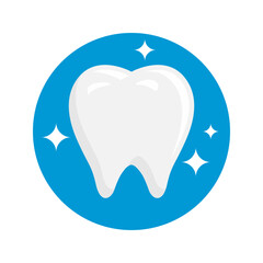 clean and healthy tooth illustration. Tooth care icon sign symbol