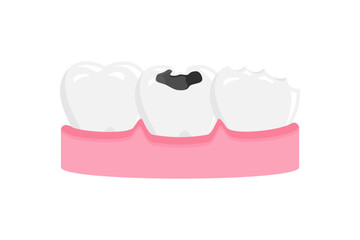 cavity teeth vector illustration. toothache icon sign symbol