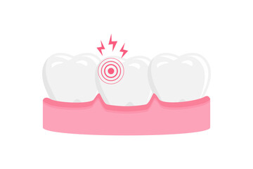 toothache illustration design. tooth treatment icon sign symbol