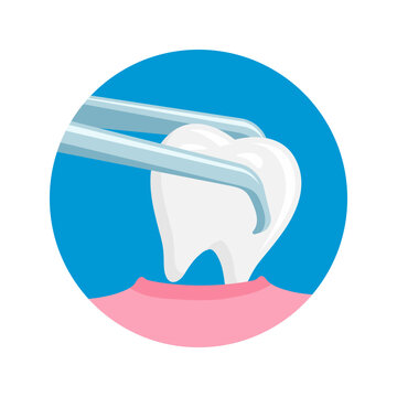 tooth extraction vector illustration. Toothache icon sign symbol