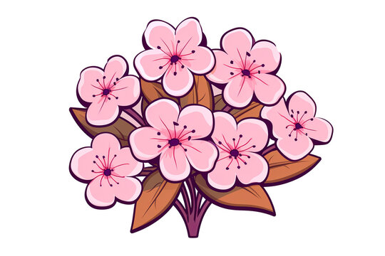 kawaii beautiful flowers sticker image, in the style of kawaii art, meme art, isolated white background PNG