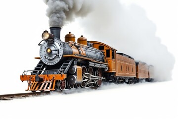 Vintage train on white background illustration