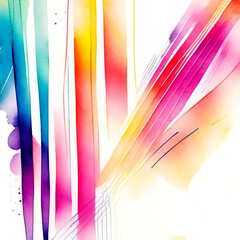 Artistic abstract artwork textures lines stripe pattern design in watercolor style.