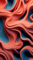 3D abstract art - dark tones deep curves - wallpaper textures