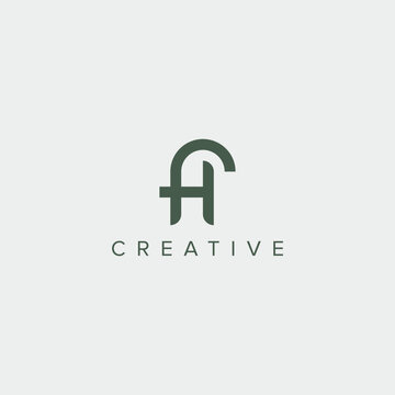 Alphabet letter FH HF logo design template - vector.