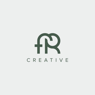 Alphabet letter FR RF logo design template - vector.