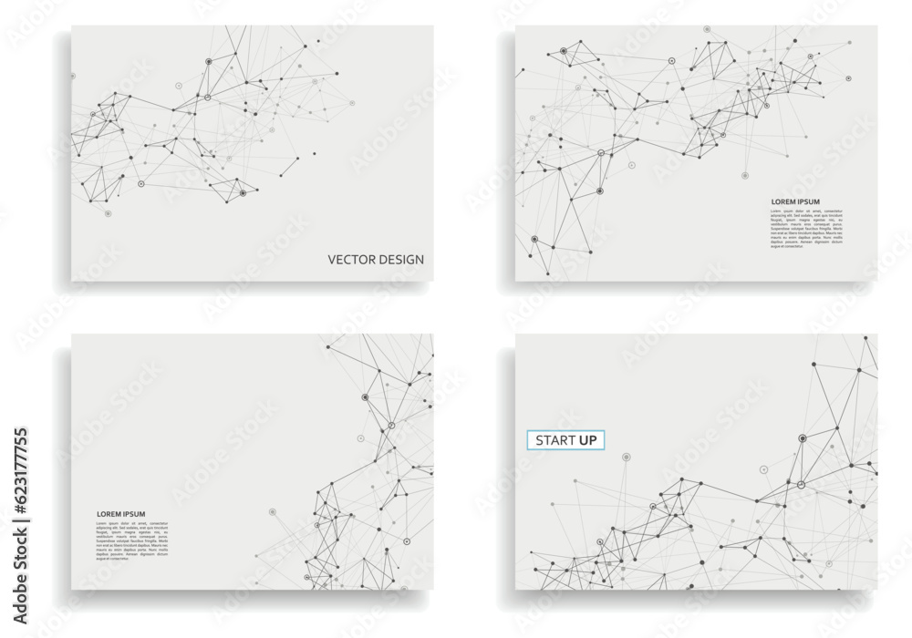 Poster vector abstract molecular structure. cover medicine abstract art. creative shape atom leaflet. templ