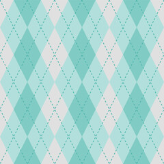 Argyle vector pattern. Argyle pattern. Green argyle pattern. Seamless geometric pattern for clothing, wrapping paper, backdrop, background, gift card, sweater.