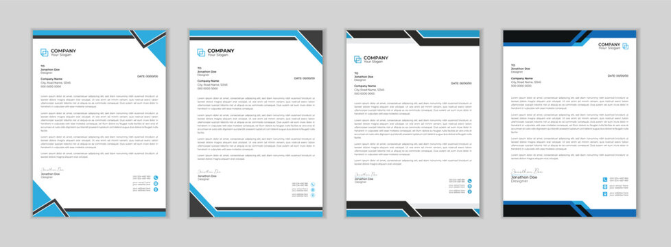 Clean and professional corporate company business letterhead template design with color variation bundle.
Abstract Corporate Business Style Letterhead Design Vector Template. Letterhead design.