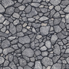 stone wall or ground texture seamless pattern. outdoor pavement, Generative AI