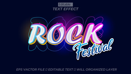 Free vector editable rock festival text effect, 3d text effect