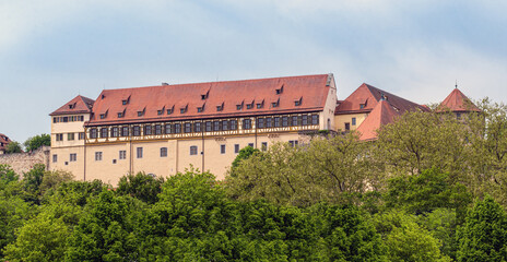 Fototapeta na wymiar The beautiful Hohentübingen Castle, Tübingen. Baden Wuerttemberg, Germany, Europe
