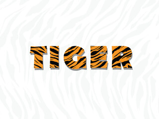 Tiger typhography with tiger texture.