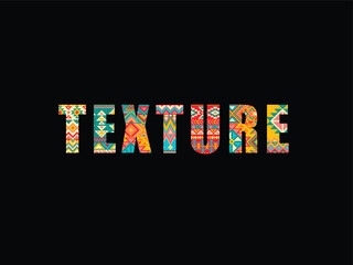 Texture text with colorful texture 