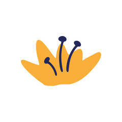 Abstract Bright Flower Tulip. Trendy Organic Floral Shape Tulip Print. Cute Kids Vector Illustration Isolated on White Background. Trendy Bold Tulip for Social Media Design, Branding, Logo, Packaging.