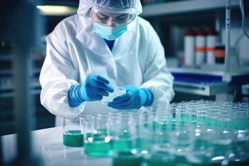 Scientists Conducting Research in High-Security Laboratory Generative AI