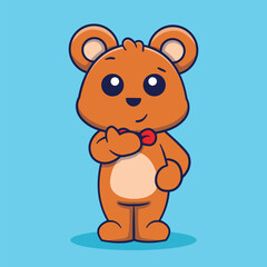 Obraz na płótnie Canvas Cute bear mascot thinking vector cartoon illustration