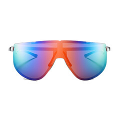 Gradient shield sunglasses isolated on transparent background. Generative AI