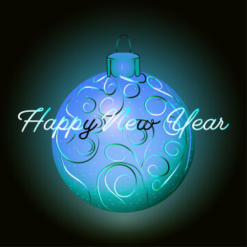 New Year's ball on dark background vector image