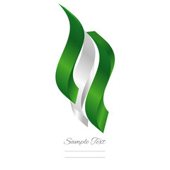 Nigeria abstract flag logo icon. Nigerian 3d flag ribbon banner isolated on white background