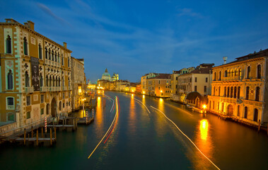 canal view in venice from a bridge
