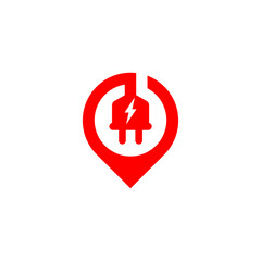 Pin electric symbol icon vector