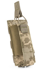 Military pouch for cartridges in pixel camouflage. Bag for bullet magazines on white background....