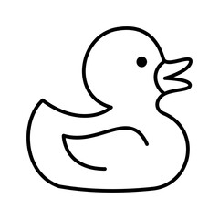 Rubber duck icon. Bath rubber duck isolated on white background. Baby toy.